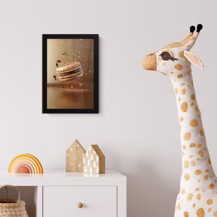 Chocolade - Macarons - Eten - Snoep fotolijst zwart zonder passe partout klein -usfeer4_kinderkamer