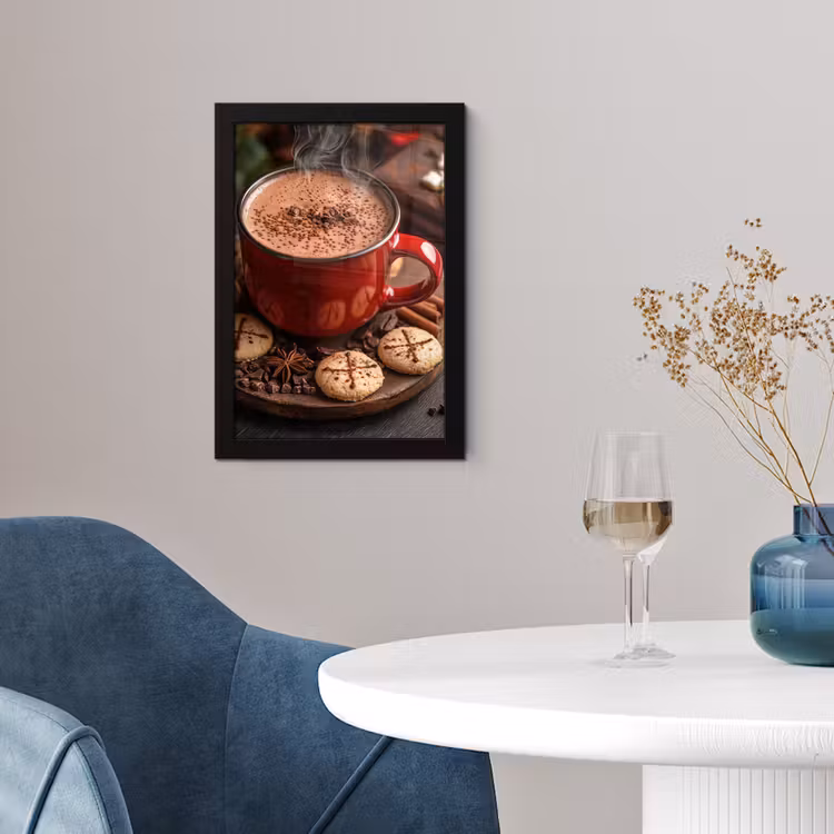 Chocolademelk - Mok - Winter - Kerst - Gezelligheid fotolijst zwart zonder passe partout klein -sfeer4