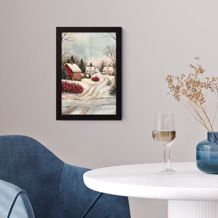 Kerstsfeer - Landelijk - Rood fotolijst zwart zonder passe partout klein -sfeer4