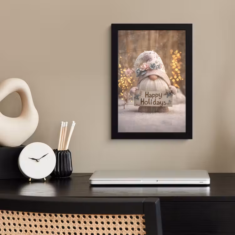 Kerst - Gnome - Bord - Kleurrijk fotolijst zwart zonder passe partout klein -sfeer1