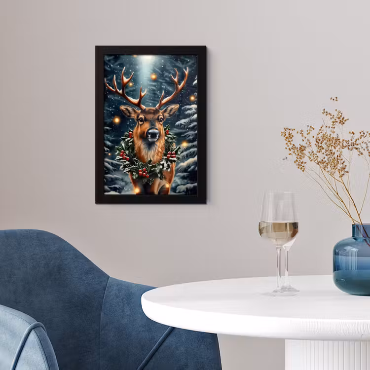 Kerst - Magie - Bos - Kleurrijk fotolijst zwart zonder passe partout klein -sfeer4