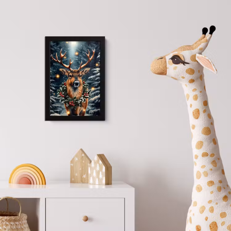 Kerst - Magie - Bos - Kleurrijk fotolijst zwart zonder passe partout klein -usfeer4_kinderkamer