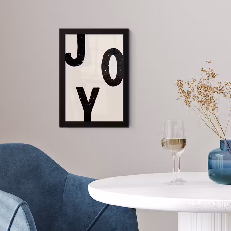 Kerst - Quote - Joy - Zwart - Feestdagen fotolijst zwart zonder passe partout klein -sfeer4