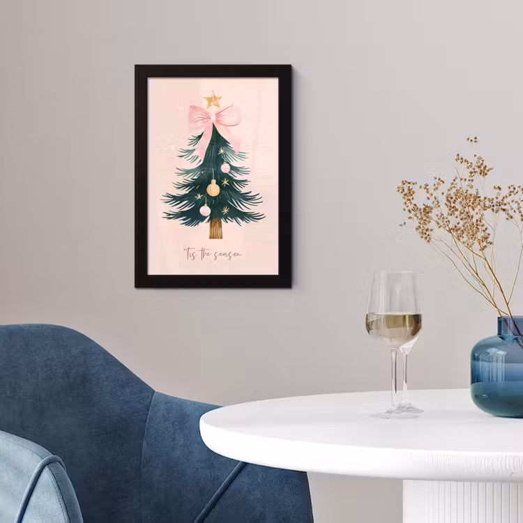 Christmas Season - Kerst - Kerstboom - Roze fotolijst zwart zonder passe partout klein -sfeer4