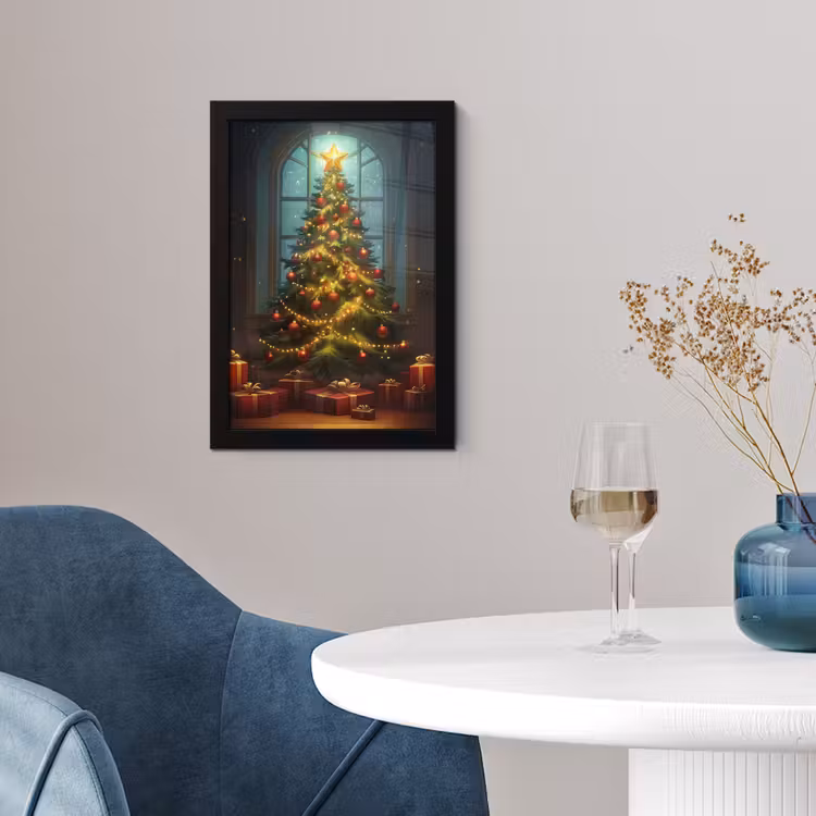 Kerstboom - Cadeau - Kerst - Winter fotolijst zwart zonder passe partout klein -sfeer4