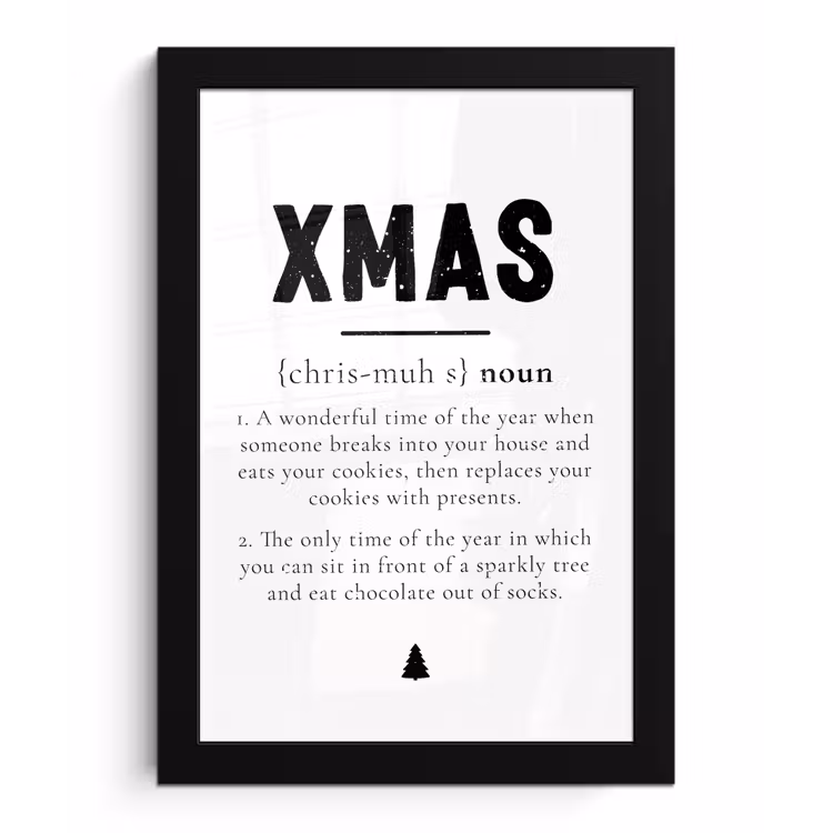 Kerst - Wit - Xmas - Quotes - Feestdagen fotolijst zwart zonder passe partout klein -3d