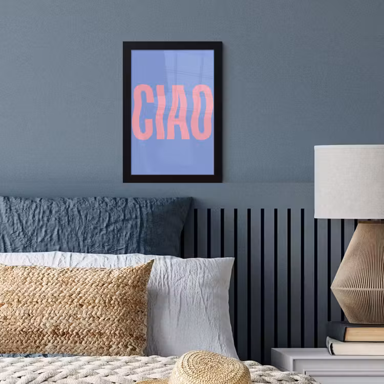 Ciao - Roze - Blauw - Golvend fotolijst zwart zonder passe partout klein -sfeer3