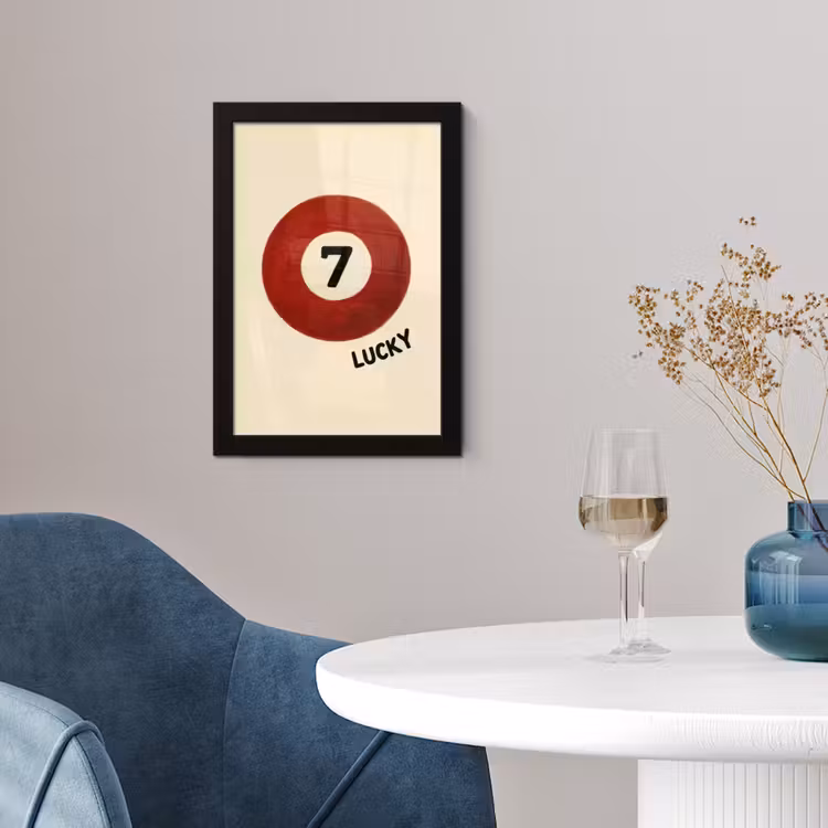Cirkel - Zeven - Lucky - Rood fotolijst zwart zonder passe partout klein -sfeer4