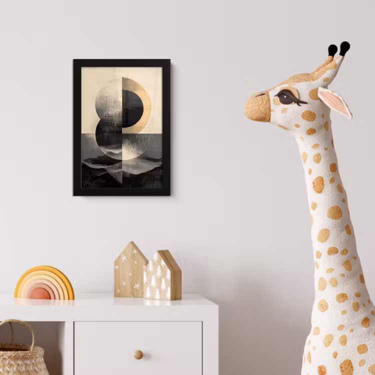 Cirkels - Schaduw - Abstract fotolijst zwart zonder passe partout klein -usfeer4_kinderkamer