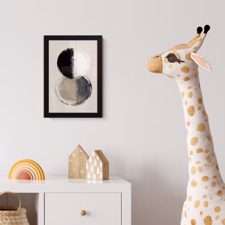Cirkels - Strepen - Minimalistisch - Zwart fotolijst zwart zonder passe partout klein -usfeer4_kinderkamer
