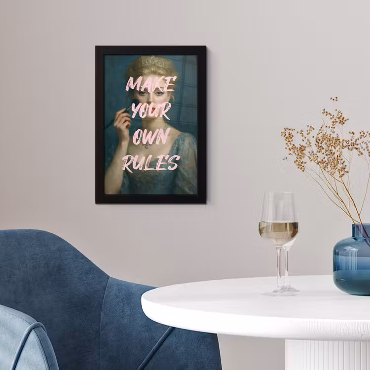 Klassiek - Sierlijk - Roze fotolijst zwart zonder passe partout klein -sfeer4