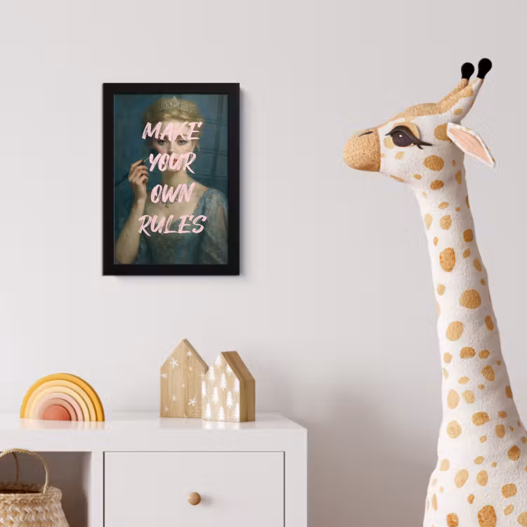 Klassiek - Sierlijk - Roze fotolijst zwart zonder passe partout klein -usfeer4_kinderkamer
