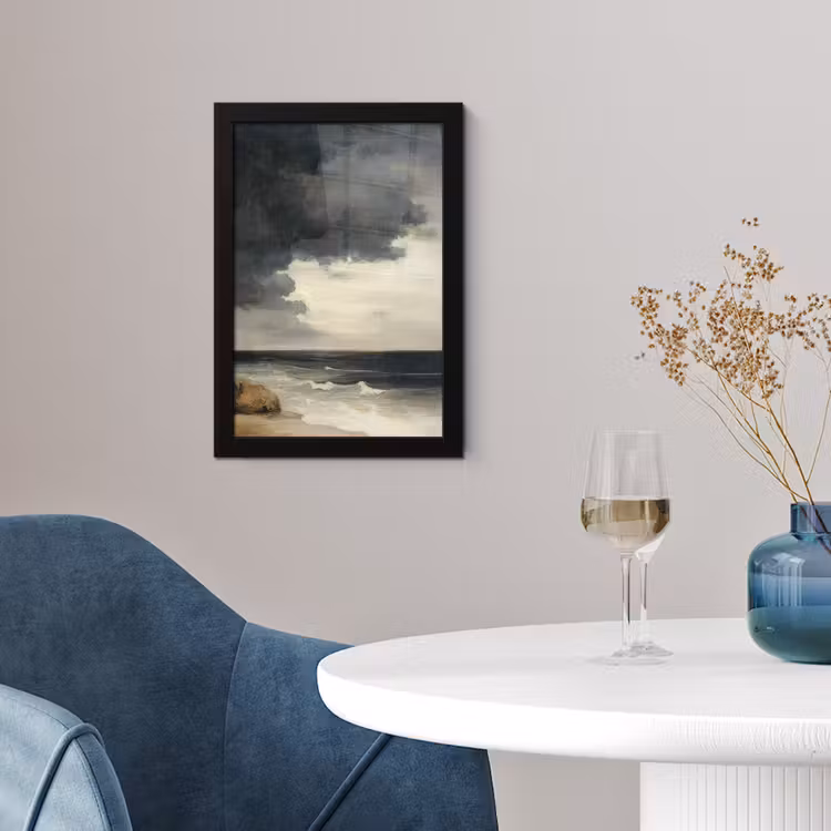 Kust - Golven - Rots - Storm fotolijst zwart zonder passe partout klein -sfeer4