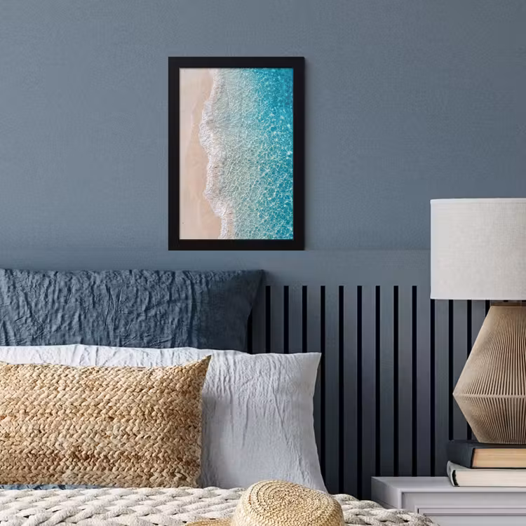 Kust - Zand - Blauw fotolijst zwart zonder passe partout klein -sfeer3