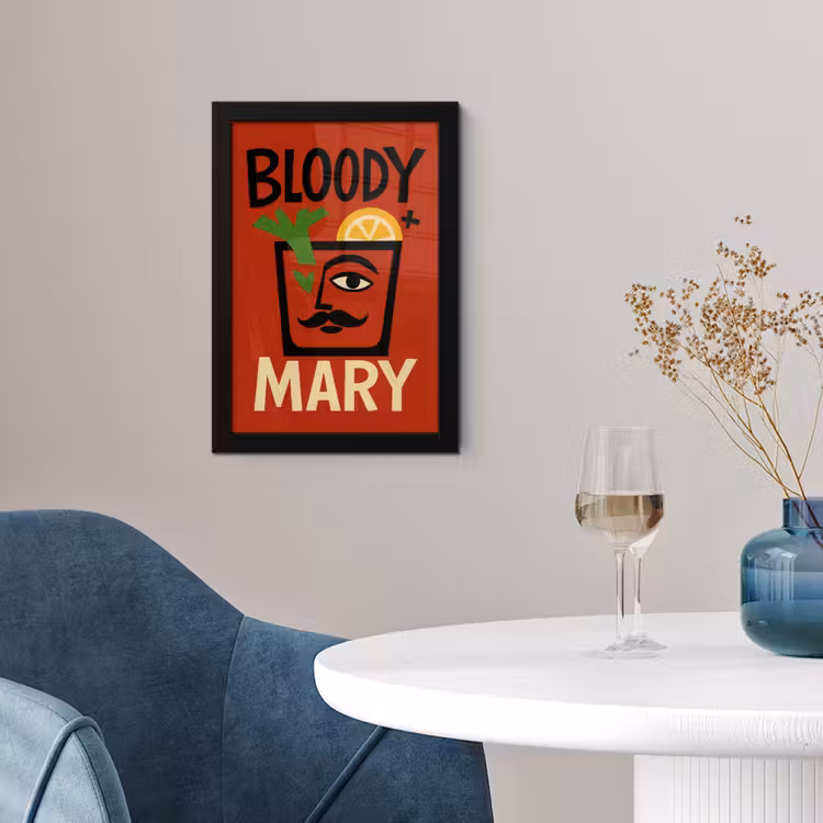 Cocktail - Art - Rood fotolijst zwart zonder passe partout klein -sfeer4