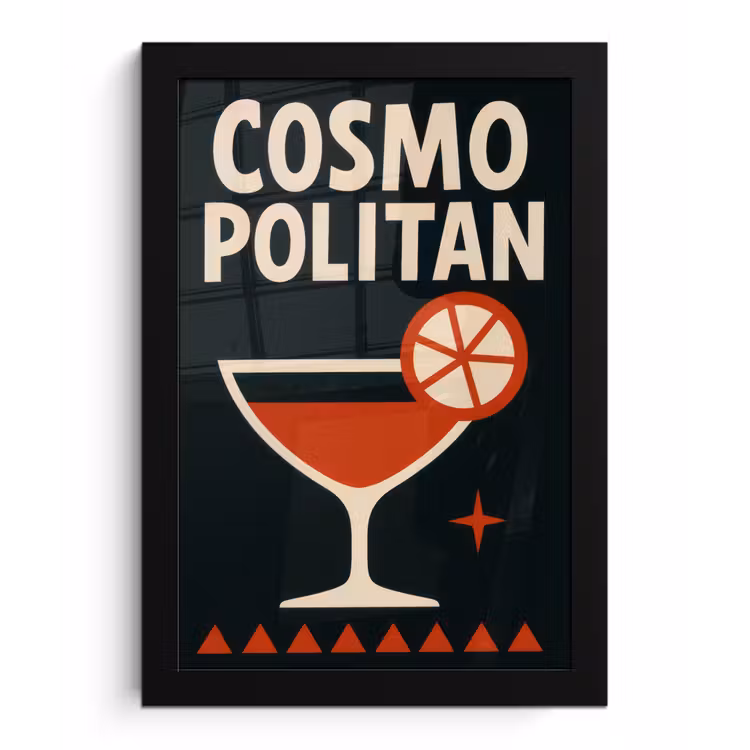 Cocktail - Zwart - Illustratie fotolijst zwart zonder passe partout klein -3d