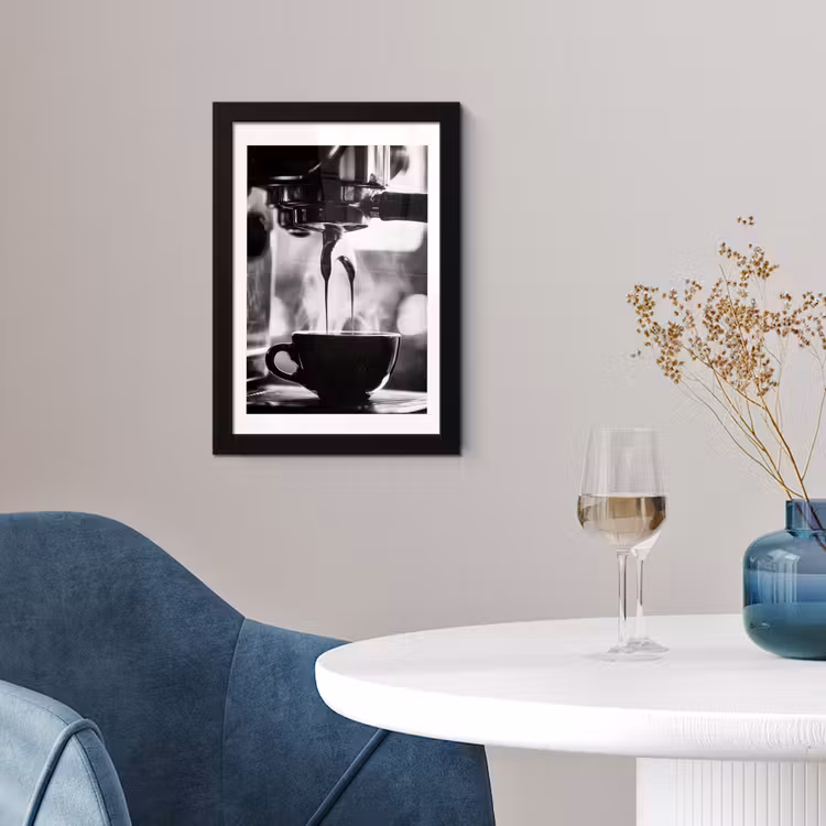 Coffee - Espresso - Koffiemachine - Kop fotolijst zwart zonder passe partout klein -sfeer4