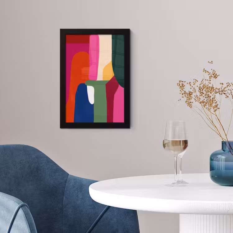 Kleurvakken - Recht - Rond - Abstract fotolijst zwart zonder passe partout klein -sfeer4