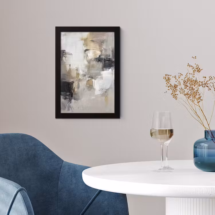 Kleurenpalet - Penseelstreken - Beige - Nevelig fotolijst zwart zonder passe partout klein -sfeer4