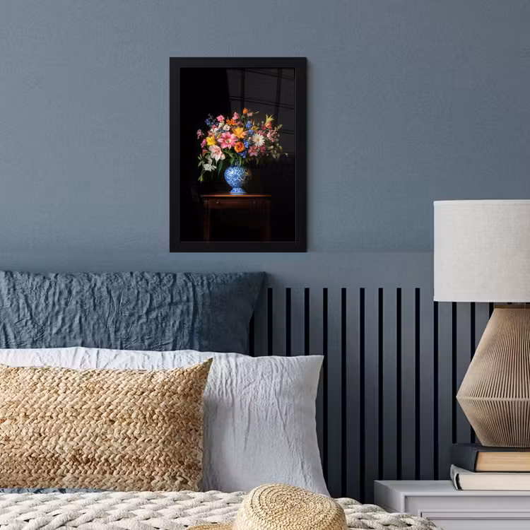 Kleur - Vaas - Bloemen - Boeket fotolijst zwart zonder passe partout klein -sfeer3