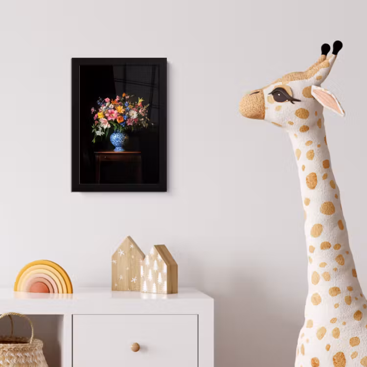 Kleur - Vaas - Bloemen - Boeket fotolijst zwart zonder passe partout klein -usfeer4_kinderkamer