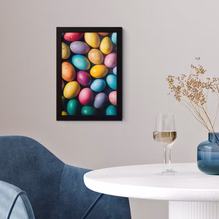 Kleurrijk - Paaseitjes - Spetters fotolijst zwart zonder passe partout klein -sfeer4