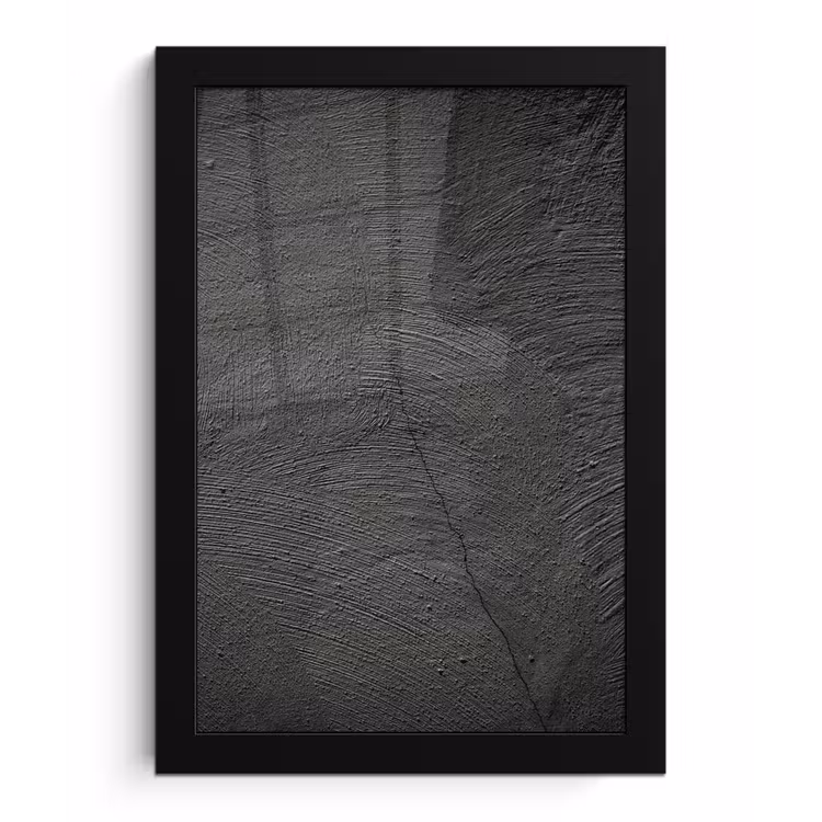 Beton print - Industrieel - Zwart fotolijst zwart zonder passe partout klein -3d