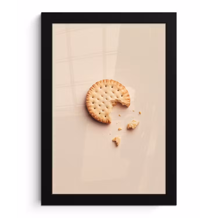 Koekje - Kruimels - beige fotolijst zwart zonder passe partout klein -3d