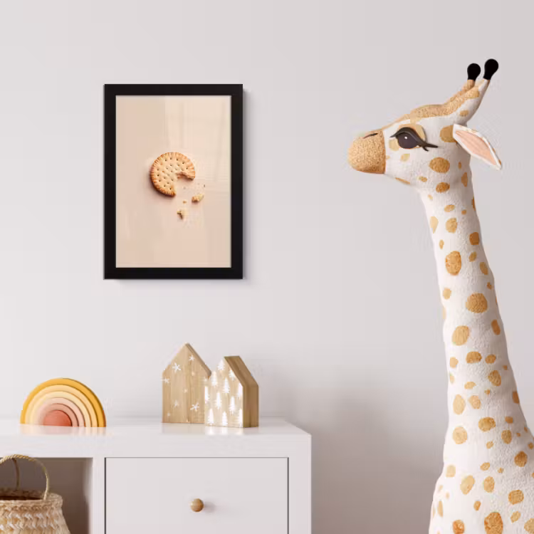 Koekje - Kruimels - beige fotolijst zwart zonder passe partout klein -usfeer4_kinderkamer