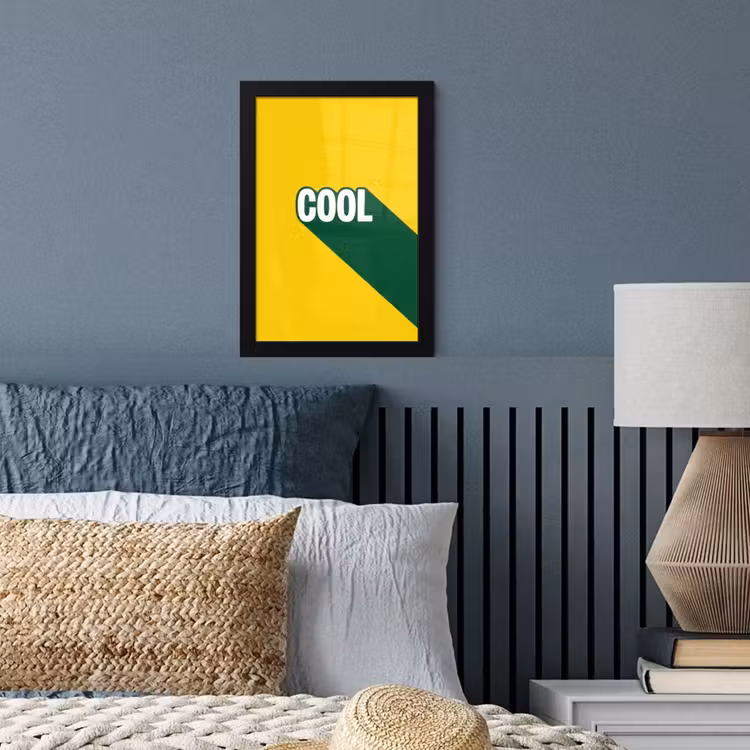 Cool - Geel - Groen fotolijst zwart zonder passe partout klein -sfeer3