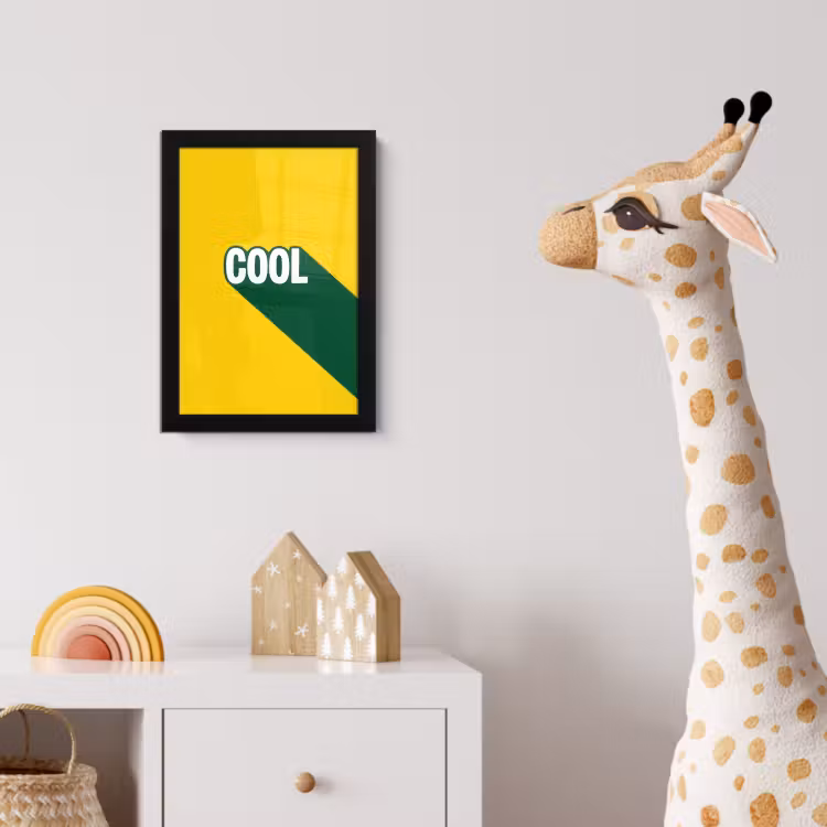 Cool - Geel - Groen fotolijst zwart zonder passe partout klein -usfeer4_kinderkamer