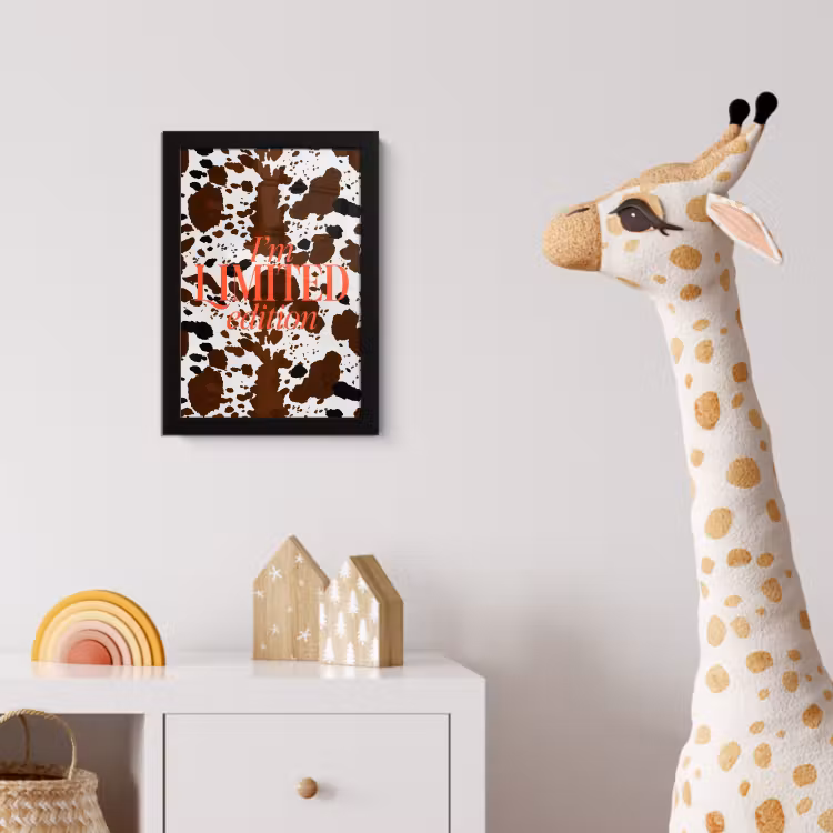 Koeienprint - Limited edition - Rood fotolijst zwart zonder passe partout klein -usfeer4_kinderkamer