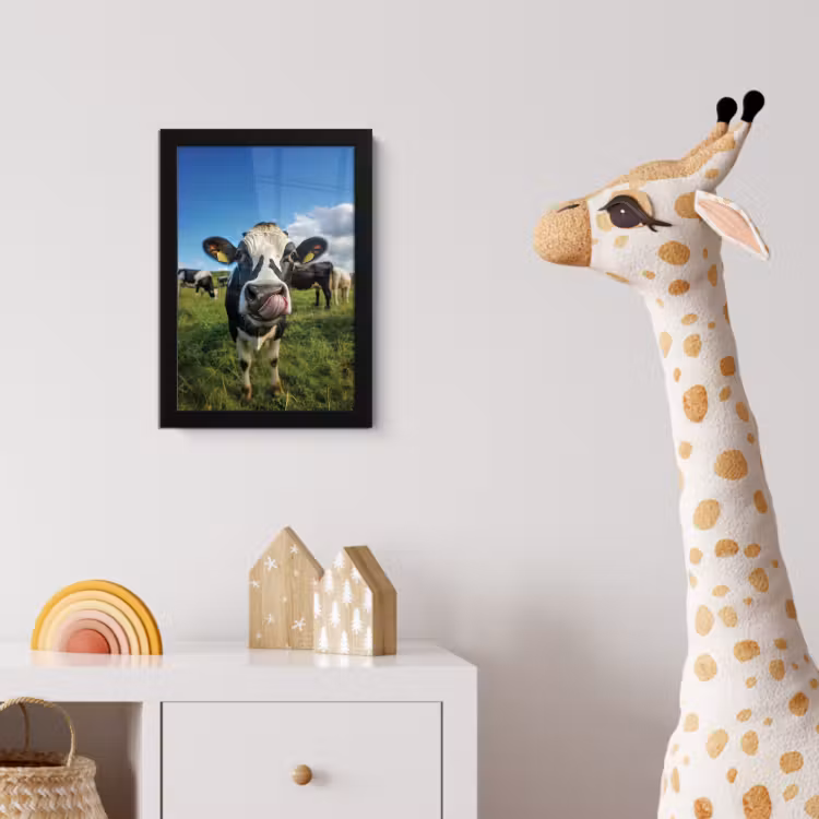 Koe - Tong - Weide fotolijst zwart zonder passe partout klein -usfeer4_kinderkamer