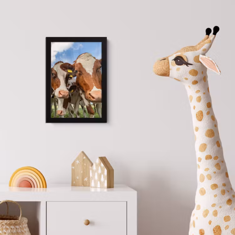 Koeien - Dieren - Weiland - Natuur fotolijst zwart zonder passe partout klein -usfeer4_kinderkamer