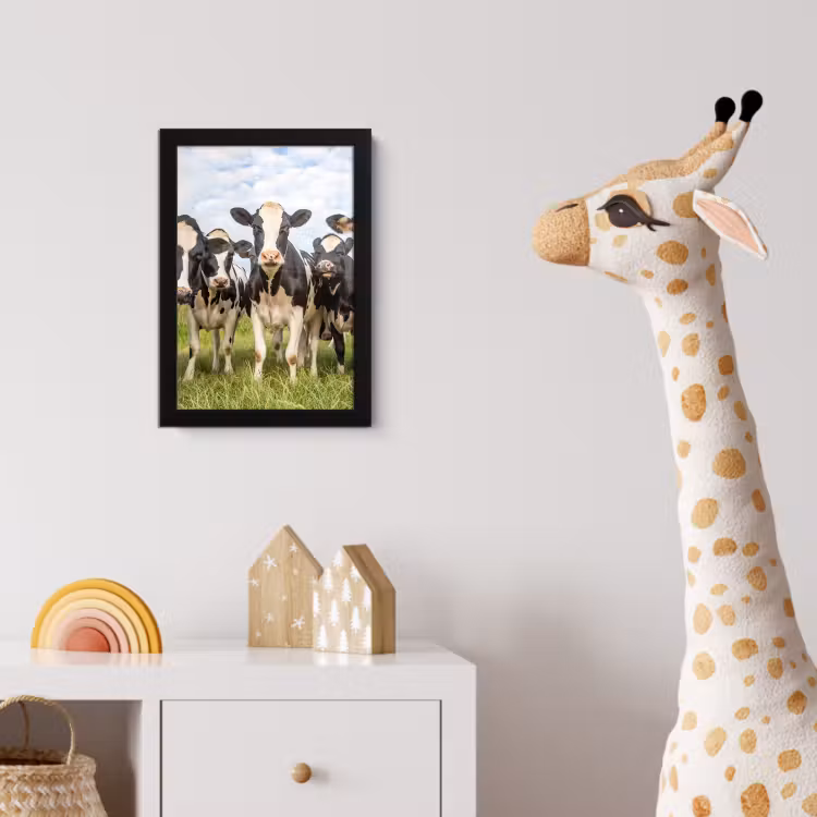 Koeien - Weiland - Dieren - Natuur - Gras fotolijst zwart zonder passe partout klein -usfeer4_kinderkamer
