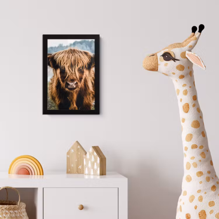 Koeien - Schotse hooglander - Bruin - Natuur fotolijst zwart zonder passe partout klein -usfeer4_kinderkamer