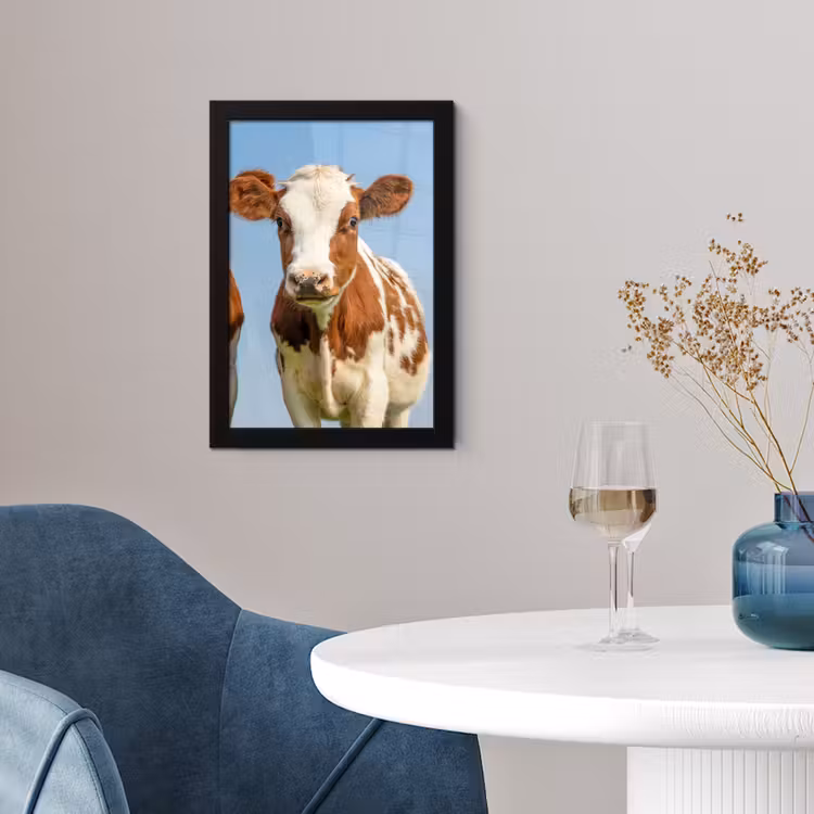Koeien - Lucht - Dieren - Boerderij - Portret fotolijst zwart zonder passe partout klein -sfeer4