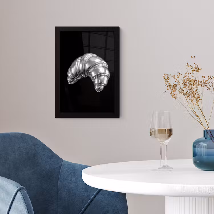 Croissant - Metaal - Zilver fotolijst zwart zonder passe partout klein -sfeer4