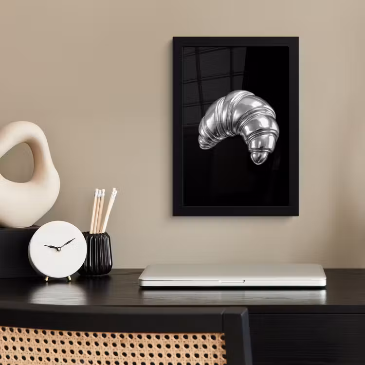 Croissant - Metaal - Zilver fotolijst zwart zonder passe partout klein -sfeer1