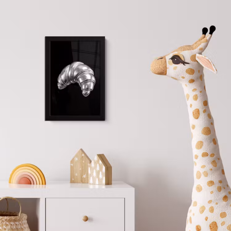 Croissant - Metaal - Zilver fotolijst zwart zonder passe partout klein -usfeer4_kinderkamer