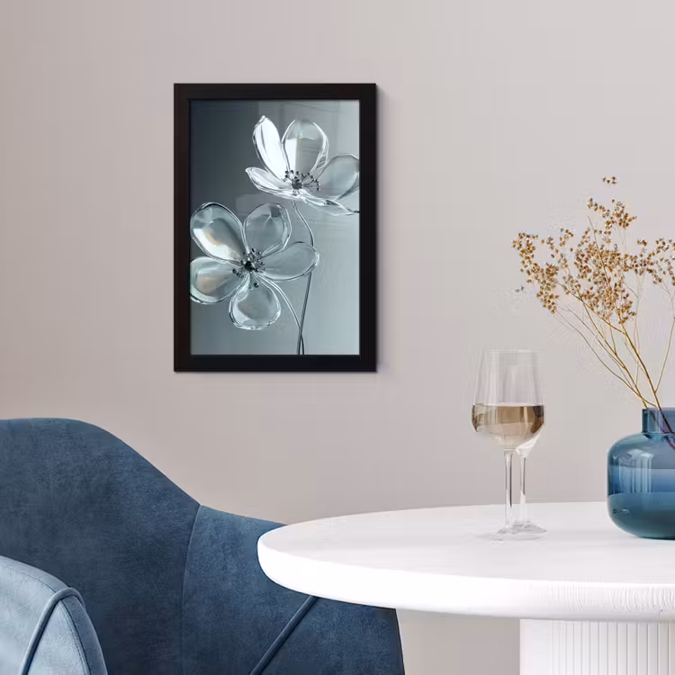 Kristal - Bloemen - Grijs fotolijst zwart zonder passe partout klein -sfeer4