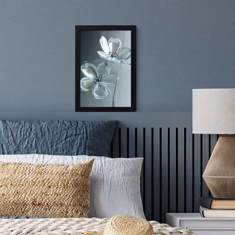 Kristal - Bloemen - Grijs fotolijst zwart zonder passe partout klein -sfeer3