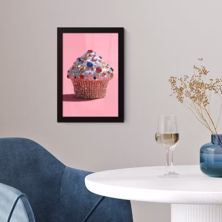 Cupcake - Kleurrijk - Edelstenen fotolijst zwart zonder passe partout klein -sfeer4