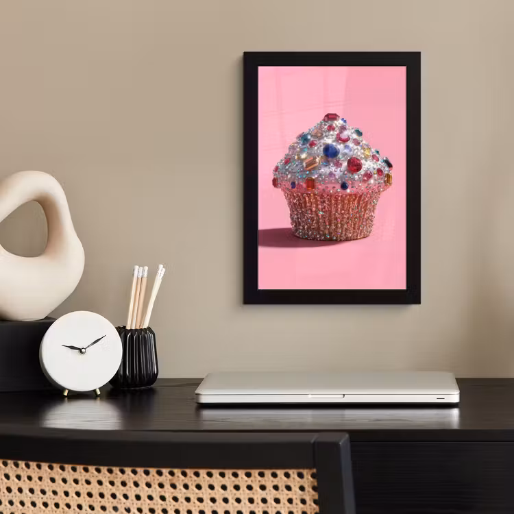 Cupcake - Kleurrijk - Edelstenen fotolijst zwart zonder passe partout klein -sfeer1
