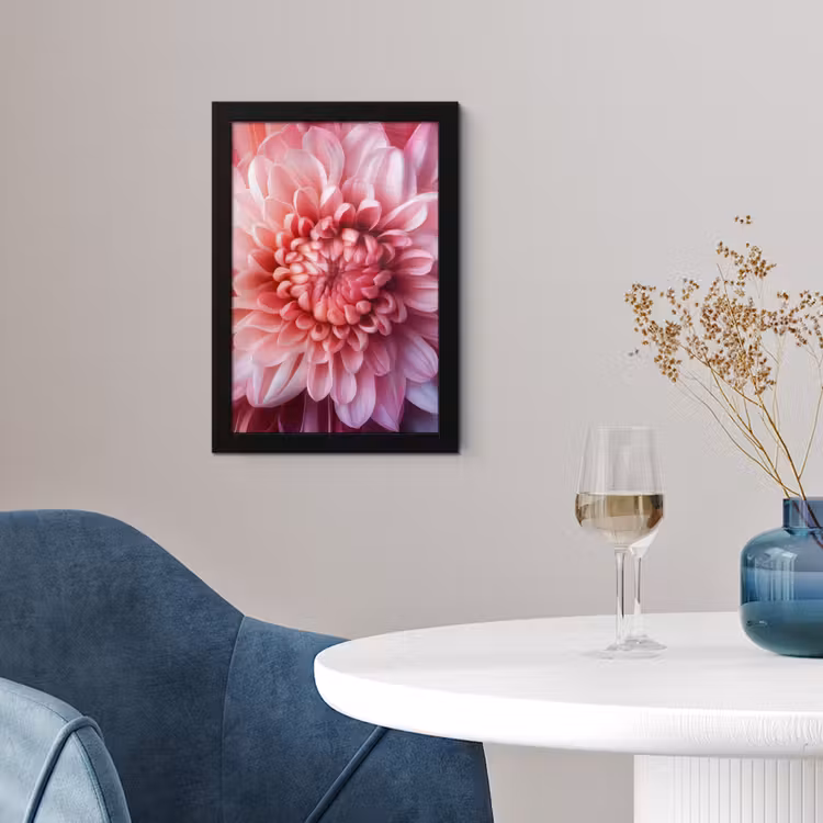 Dahlia - Bloem - Close up - Roze fotolijst zwart zonder passe partout klein -sfeer4