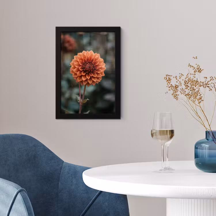 Dahlia - Bloem - Natuur - Sfeervol fotolijst zwart zonder passe partout klein -sfeer4
