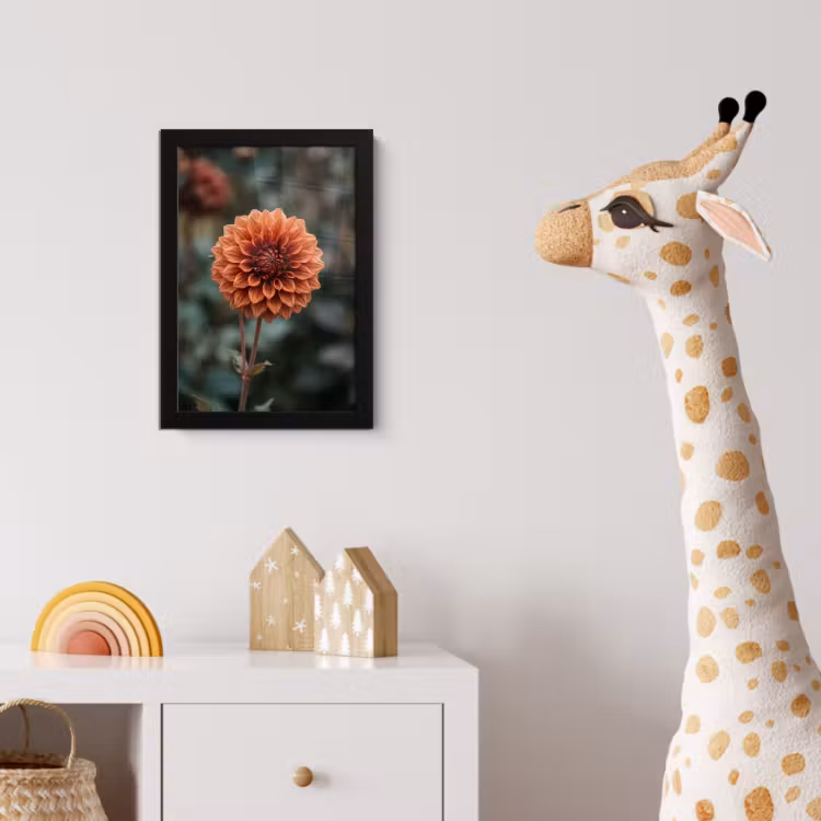 Dahlia - Bloem - Natuur - Sfeervol fotolijst zwart zonder passe partout klein -usfeer4_kinderkamer