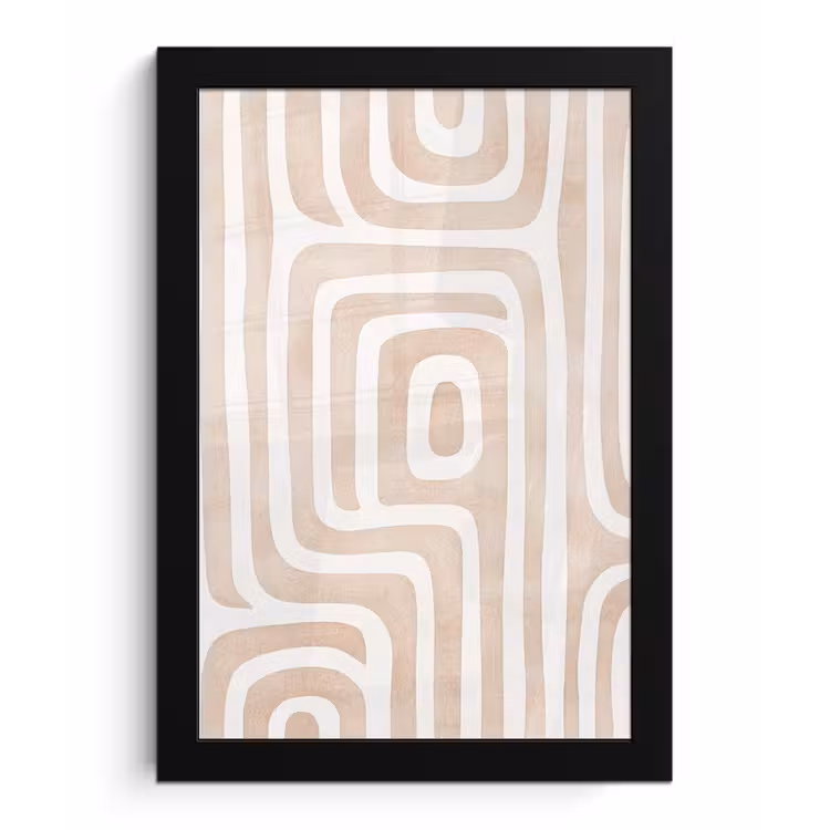 Decoratief - Labyrint - Beige fotolijst zwart zonder passe partout klein -3d