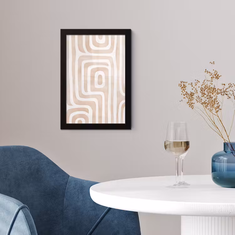 Decoratief - Labyrint - Beige fotolijst zwart zonder passe partout klein -sfeer4
