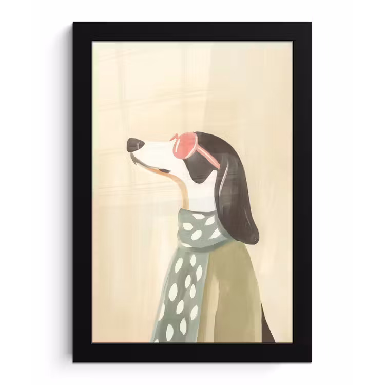 Hond - Zonnebril - Sjaal fotolijst zwart zonder passe partout klein -3d